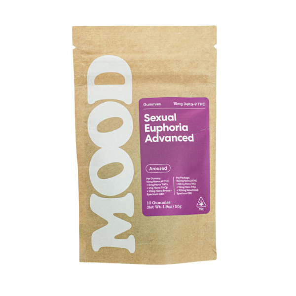 MOOD Sexual Euphoria Advanced Gummy 10ct D9 15mg - THCV 5mg - 9 Botanical Aphrodisiacs / Assorted